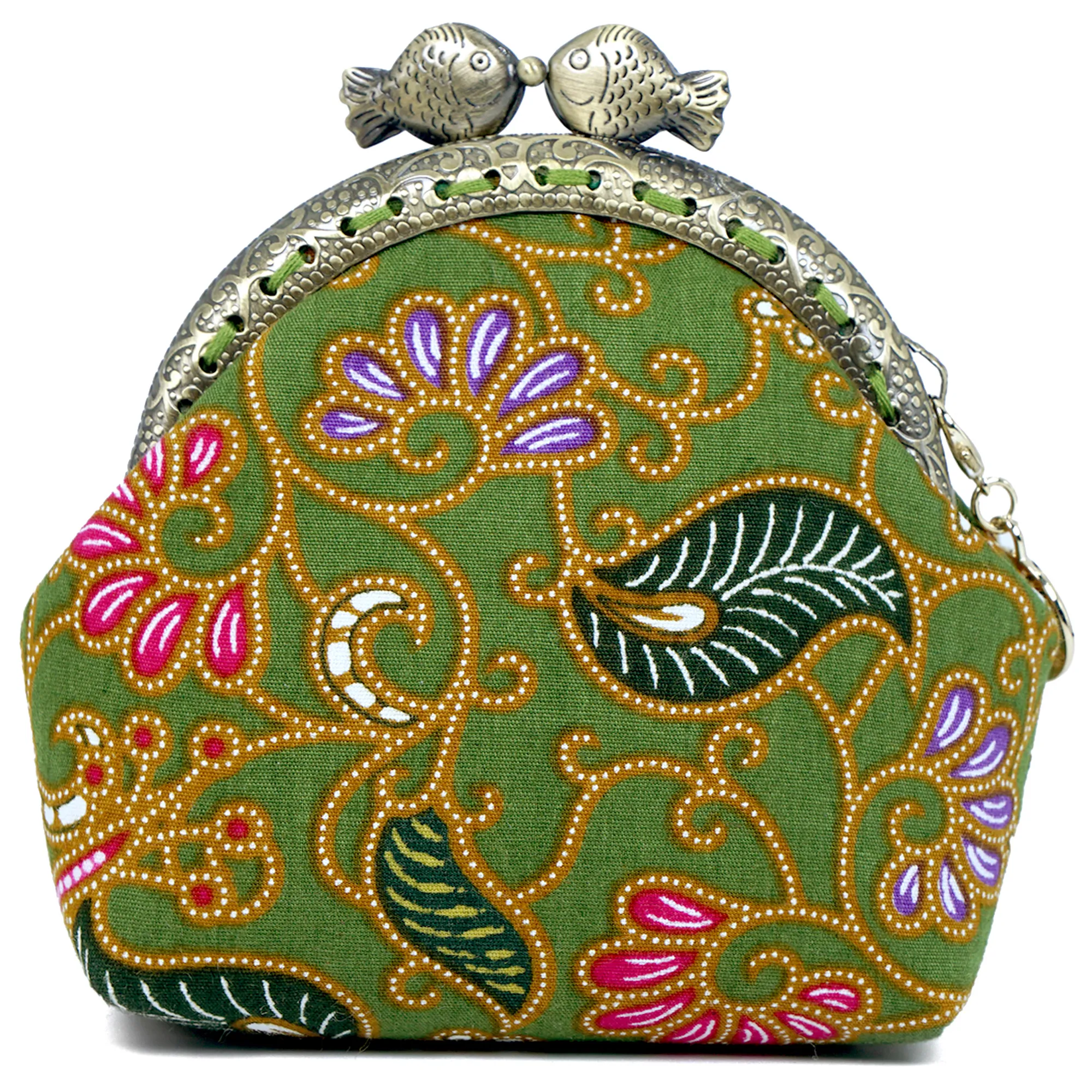 COCOONESE Clutch Purse Mini - Hibiscus (Green)