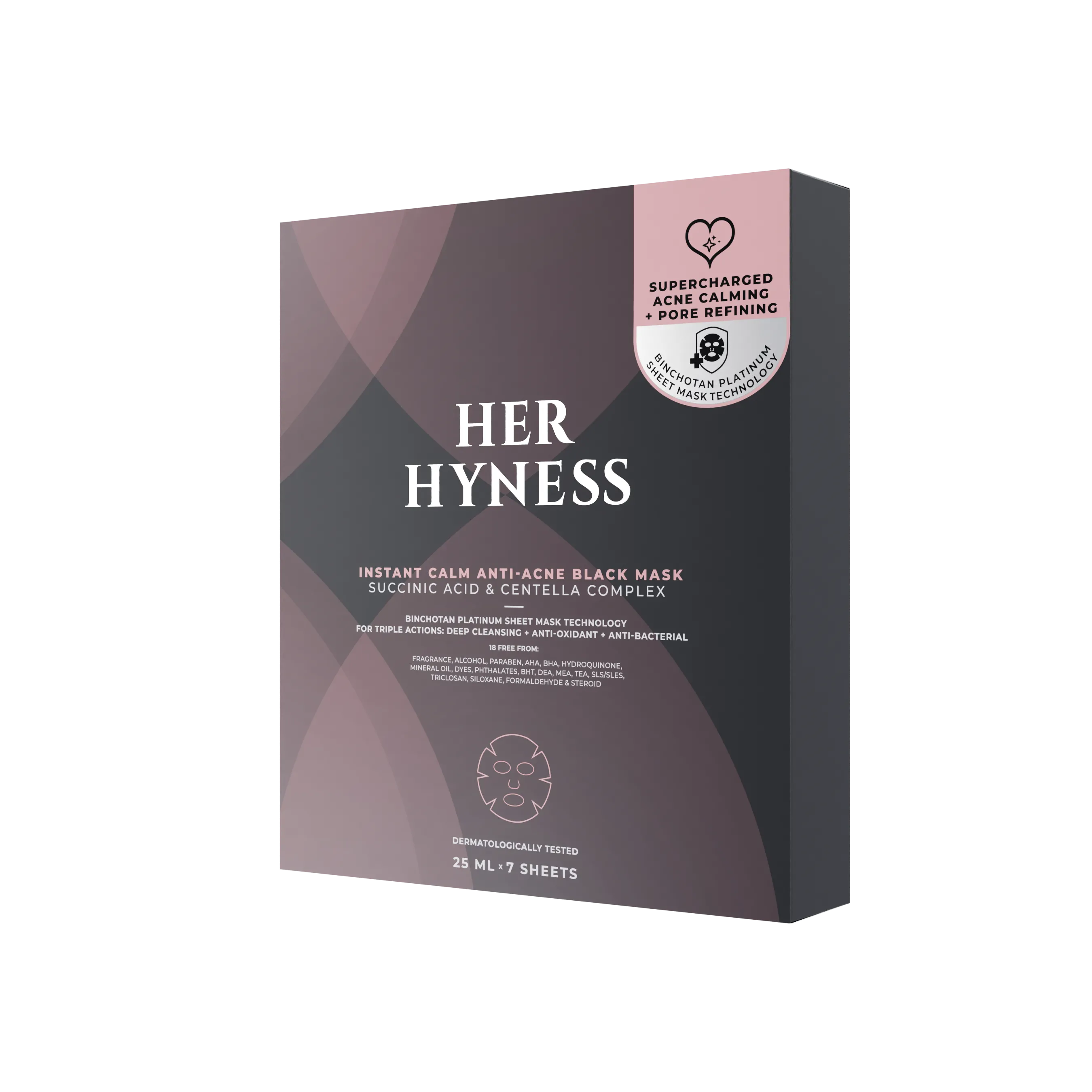 HERHYNESS即时镇静抗痘黑面膜盒装7片 25ml