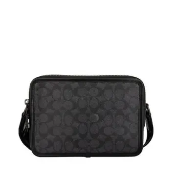 COACH蔻驰男士经典标志帆布CHARTER 24号斜挎包