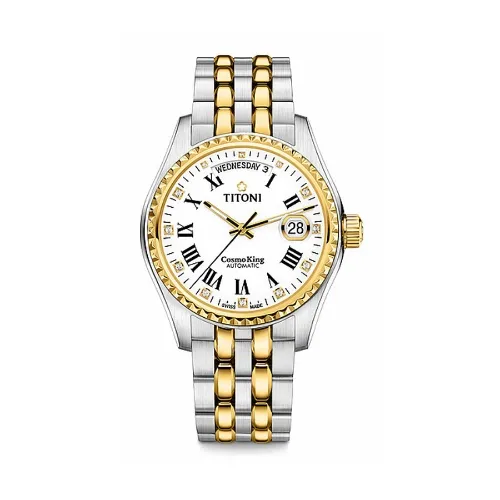 Titoni梅花表Cosmo系列精钢机械男士腕表