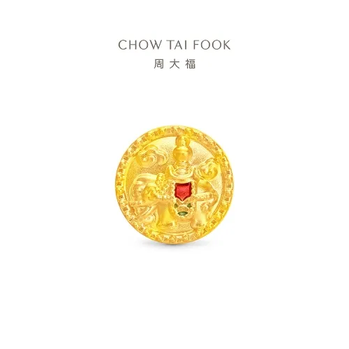 周大福故宫系列足金黄金转运珠吊坠R35607(送皮手绳)