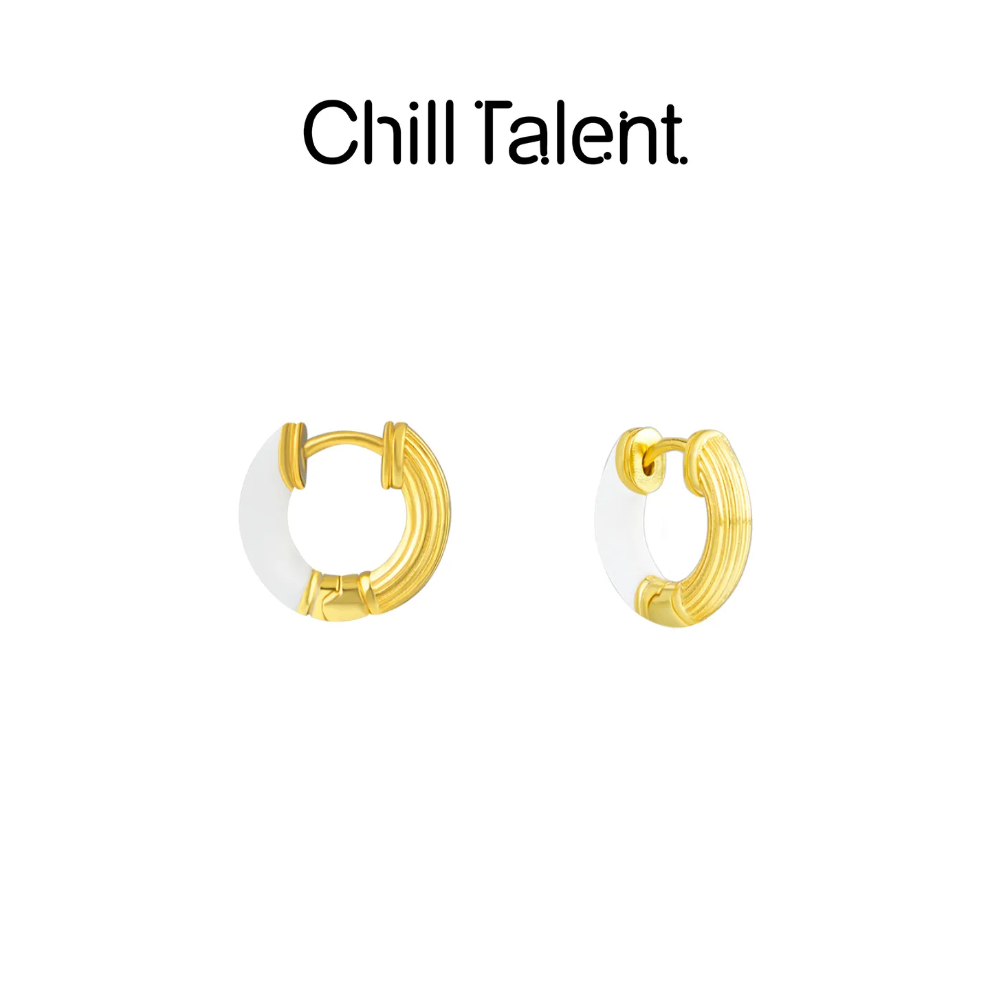 ChillTalent 南法时光回廊耳饰珐琅原创设计轻奢浪漫 金色
