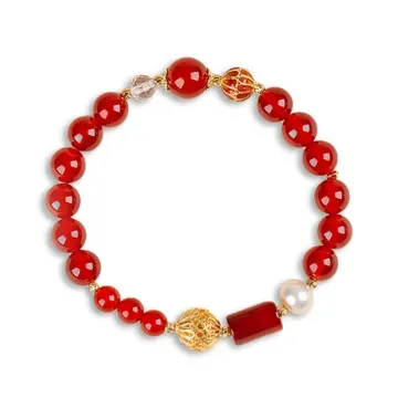 鹤禧觉色 桐荫品茶·红玛瑙多宝美人手串