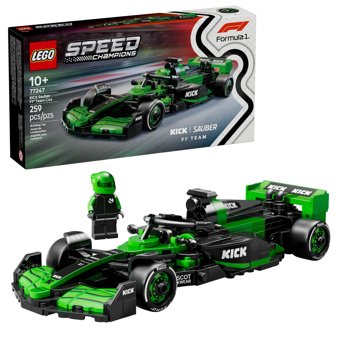 LEGO 乐高 KICK 索伯 F1(R) 车队 C44 赛车-77247