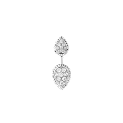 Boucheron 宝诗龙18K白金镶钻耳饰 s 和 xs 图案