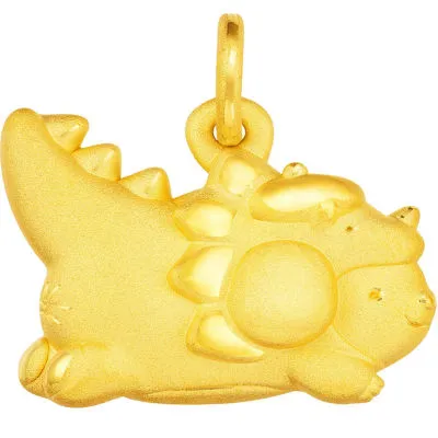 999 Gold Sanrio Characters Dino-Mite Pompompurin Charm